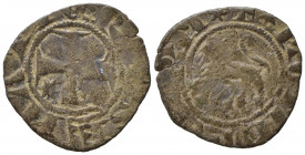 L'AQUILA. Renato d'Angiò (1435-1442). Quattrino Mi (1,10 g). Croce patente - R/Leone volto a sinistra. D'Andrea-Andreani 62-66. MB