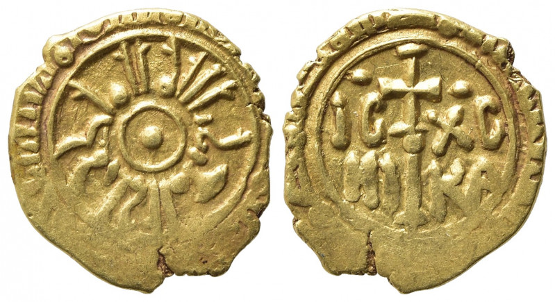 MESSINA o PALERMO. Ruggero II (1105-1154), Tarì, dopo il 1140. Au (1,15 g). Glob...