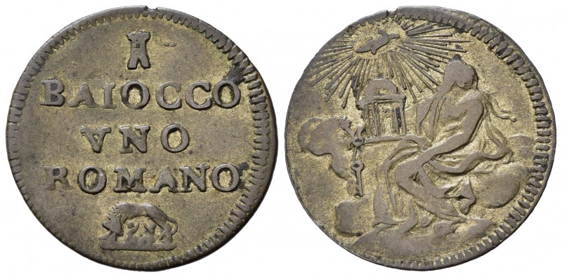 ROMA. Stato Pontificio. Clemente XII (1730-1740). Baiocco Romano Mi (0,82 g). MI...