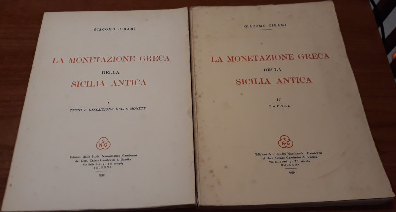 CIRAMI G. - La monetazione greca della Sicilia antica- Vol I e II . Testo e desc...