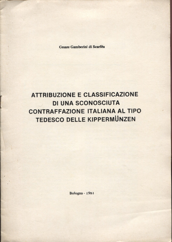 GAMBERINI di SCARFEA C. - Attribuzione e classificazione di una sconosciuta cont...