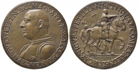 MEDAGLIE RINASCIMENTALI. MILANO. Attribuite a Caradosso (1452-1526). Fusione coeva. Medaglia Niccolo' Orsini (1442-1510) Conte di Pitigliano e di Nola...