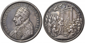 MEDAGLIE PAPALI. ROMA. Benedetto XIII (1724-1730). Medaglia anno I (1725) "Apertura della Porta Santa". Ag (37,22 g - 41,2 mm). Coniata. Hamerani. Mis...