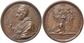 MEDAGLIE PAPALI. ROMA. Benedetto XIII (1724-1730). Medaglia anno VI "29 Giugno 1729 - Canonizzazione S. Giovanni Nepomuceno". AE (25,12 g - 38,7 mm). ...