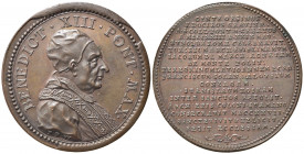 MEDAGLIE PAPALI. ROMA. Benedetto XIII (1724-1730). Medaglia di restituzione. AE (16,53 g - 37,68 mm). Coniata. Peter Paul Werner. D/busto a destra con...