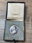 PAPALI. Leone XIII (1878-1903). Medaglia 1888 "50° anniversario sacerdozio" in scatolina d'epoca. Ag (10 g - 30,5 mm). qFDC