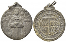 MEDAGLIE RELIGIOSE. Medaglia con San Franceco. Sec. XIX. Pb (6,85 g). MB