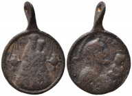 MEDAGLIE RELIGIOSE. Medaglia con San Giuseppe - Madonna con bambino. AE (3,13 g). sec. XVIII. MB