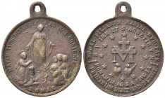 MEDAGLIE RELIGIOSE. Roma. Sec. XIX. Medaglia con Madonna e Sant'Agnese. AE (6,67 g). BB