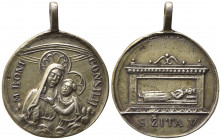 MEDAGLIE RELIGIOSE. Sec. XIX. Medaglia con Santa Zta di Lucca Ag (3,92 g). SPL