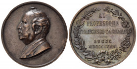 PERSONAGGI. Francesco Carrara (1805-1888), giurista e politico italiano. Lucca. 1876. AE (68,28 g - 50,6 mm). Colpetti al bordo. BB