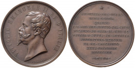 SAVOIA. Vittorio Emanuele II (1861-1878). Medaglia 1870 "Alluvione di Roma". AE (78,04 g - 56 mm) Opus Ferrari. qFDC