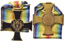 VENTENNIO FASCISTA. Medaglia croce 11a Armata 1940 (41 x 41 mm). Con nastrino, smalti danneggiati. qSPL