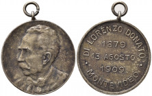 URUGUAY. Montevideo. Medaglia 1909 "Di Lorenzo Donato". AE argentato (8.00 g - 27,8 mm). qSPL