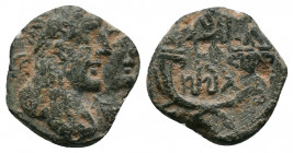 KINGS OF NABATEA. Aretas IV (9 BC-40 AD), with Shaqilath I. Ae. Petra. 2,66gr