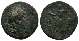 Seleukid Kings, Alexander I Balas (152-145 BC). AE ...Apamea on the Orontes, year 163 (150/49 BC). Diademed head of Alexander I r. R/ Zeus standing l....