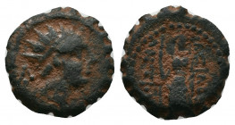 SELEUKID KINGDOM. Antiochos IV Epiphanes (175-164 BC). Serrate Ae. Ake-Ptolemaïs. 2,11gr