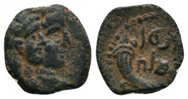 NABATAEA. Syllaeus and Aretas IV. 9-6 BC. Æ 1,73gr