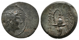 Seleukid Kingdom. Uncertain mint 100. Tryphon 142-138 BC. 4,45gr