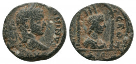 Syria, Seleucis and Pieria. Laodicea ad Mare. Elagabalus , 218-222, Æ . IMP C M AVR ANTONINVS Laureate head of Elagabalus to right. Rev. LADICЄON / ΔЄ...