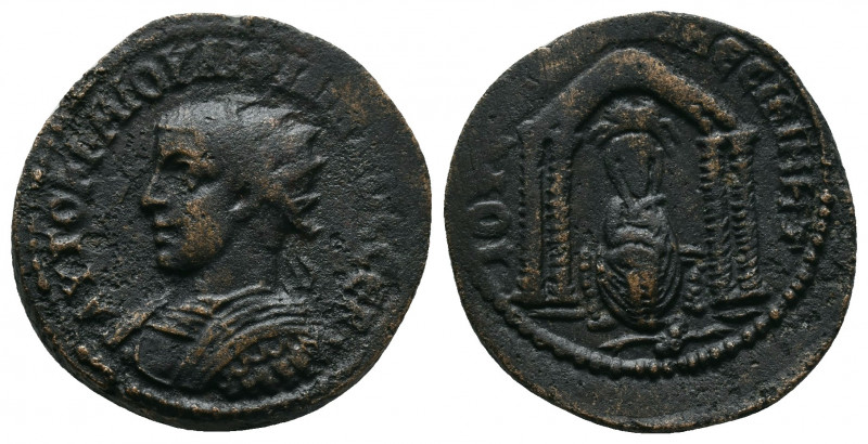 MESOPOTAMIA, Nisibis. Philip II. AD. 247-249. Æ ( 24 mm). Radiate and draped bus...