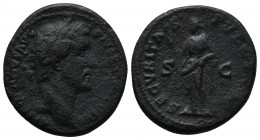 Antoninus Pius A.D. 138-161. Rome 139 A.D. Bronze as. ANTONINVS AVG PIVS P P TR P COS IIII. Laureate head right. SECVRITAS PVBLICA / S C. Securitas st...