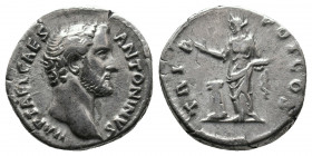 Antoninus Pius, as Caesar (AD 138-161). AR denarius. Rome, AD 138. IMP T AEL CAES ANTONINVS, bare head of Antoninus Pius right / TRIB POT COS, Pietas ...