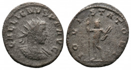 Gallienus AD 253-268. Asia minor .Antoninianus Æ silvered. GALLIENVS AVG, radiate, draped and cuirassed bust right / IOVI STATORI, Jupiter standing fa...