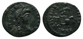 Theodisius I. 388-392 AD Nicomedia. Obv: DN THEODOSIVS PF AVG, diademed, draped and cuirassed bust of Theodosius I, right. Rev: SALVS REI PVBLICA, Vic...