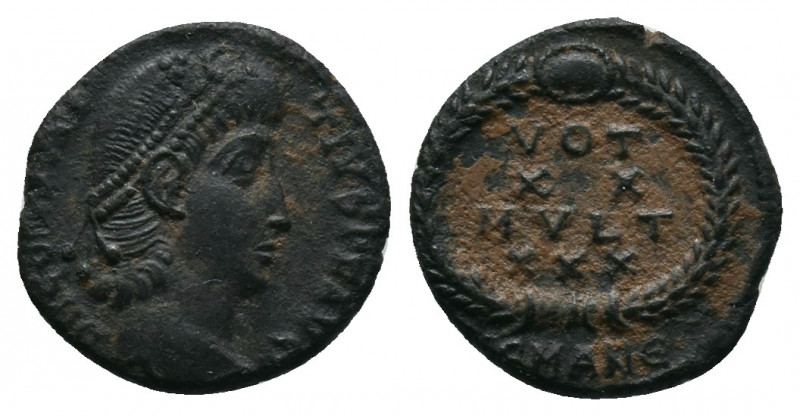 Constantius II (337-361). AE 14 mm, Antioch mint, 347-348. Obv. Diademed head ri...