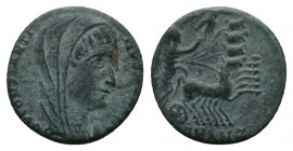 Divus Constantine I (died 337). Æ. Antioch, 337-340. Veiled head of Constantine r. R/ Constantine in quadriga r.; star and manus Dei above; SMANZ. RIC...