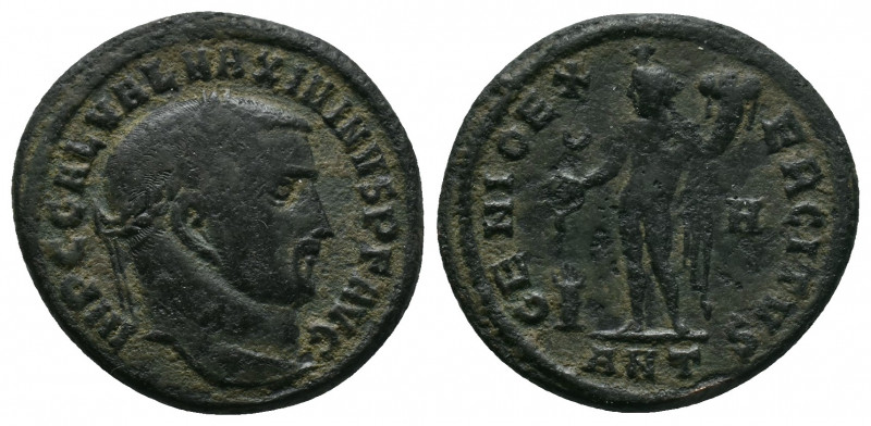 Maximinus II Æ Nummus. Antioch, AD 310-311. IMP C GAL VAL MAXIMINVS P F AVG, lau...