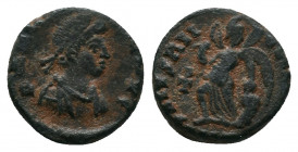 Theodosius II. AD 402-450. Struck circa AD 423-425. Rome Nummus. D N THEODOSIVS P F AVG, pearl-diademed, draped, and cuirassed bust right / SALVS REI ...