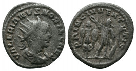 Valrian II (Caesar, 256-258). Antoninianus. Samosata. Obv: VALERIANVS NOBIL CAES, radiate, draped and cuirassed bust right. Rev: PRINC IVVENTVTIS, Val...