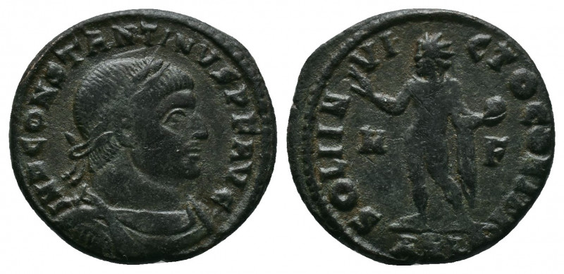 Constantine I (307-337 A.D.) Æ follis . Arles mint. IMP CONSTANTINVS P F AVG. La...