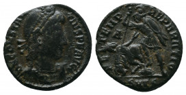 Constantius II (324-361) - Æ Antioch. Diademed and draped bust right / FEL TEMP REPARATIO Falling horseman. 2,49gr