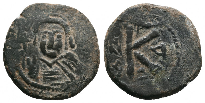 MAURICE TIBERIUS. 582-602 AD. AE HALF FOLLIS. SB 514, 6,29gr
