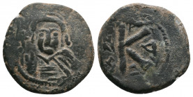 MAURICE TIBERIUS. 582-602 AD. AE HALF FOLLIS. SB 514, 6,29gr