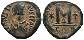 Justinian I AD 527-565.AE. Follis.Mint of Constantinople. 17,69gr
 MIB 84 SB 158