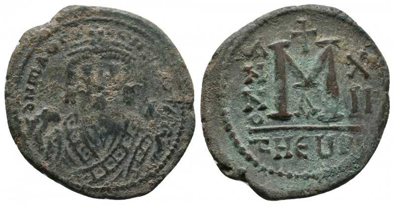 Maurice Tiberius, 582-602. Follis Theoupolis (Antioch), RY 12. D N MAVΓ- CNPAVC ...