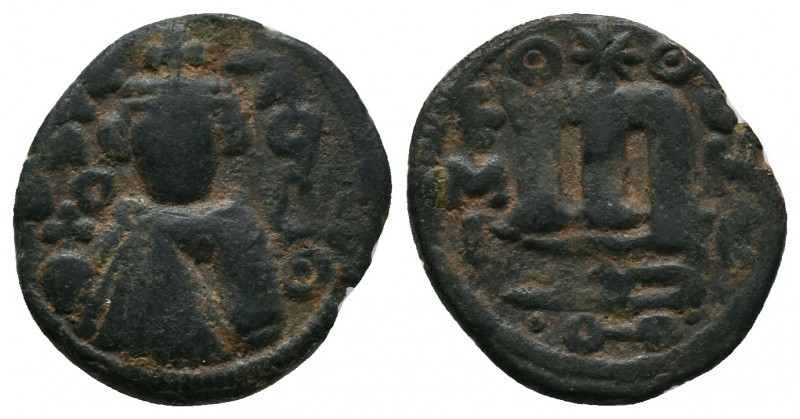 Umayyads, Arab-Byzantine Anonymous .
Abd al-Malik, 65-86 H./685-705 AD Follis
Ob...