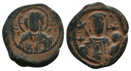 Byzantine Empire, Alexius I. AD 1081 - 1118. AE-Tetarteron. Thessalonica. . Bust of Christ facing. / Bust of Alexius facing. SB. 1929, 2,89gr