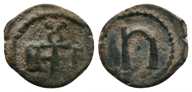 MAURICE TIBERIUS (582-602). Pentanummium. Theoupolis (Antioch).
Obv: Monogram.
R...