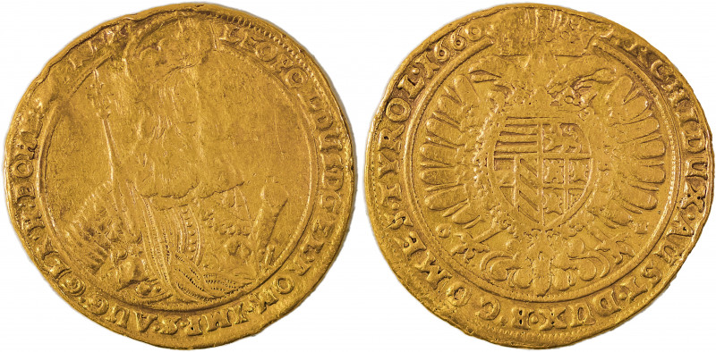 Holy Roman Empire, Leopold I, 1657-1705. AV 3 Dukats, 1660, Breslau mint, 9.53g ...