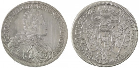 Holy Roman Empire, Karl VI, 1711-1740. Taler, 1725, Hall mint, 28.61g (KM1594; Dav. 1053).

Strong details with hairlines and scratches on obverse. Ex...