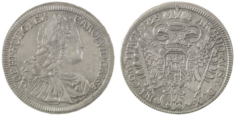 Holy Roman Empire, Karl VI, 1711-1740. Taler, 1725, Hall mint, 28.26g (KM1617; D...