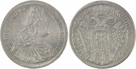 Holy Roman Empire, Karl VI, 1711-1740. Taler, 1728, Hall mint, 28.42g (KM1617; Dav. 1054). 	Few hairlines on obverse and much remaining luster especia...