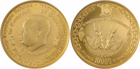 Cameroon, Republic. AV Proof 10 000 Francs, No Date (1970), Paris mint, AGW: 1.0127oz (KM21; Fr. 2).

A fabulous example with mirror-like fields and f...