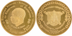 Cameroon, Republic. AV Proof 20 000 Francs, No Date (1970), Paris mint, AGW: 2.0255oz (KM22; Fr. 1).

A truly spectacular example and impressive size ...