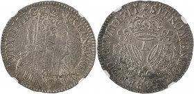 France, Louis XIV, 1643-1715. 1/2 Ecu, 1711A, Paris mint, type with Three Crowns (KM382.1).

Nice patina with underlying luster, many adjustment marks...